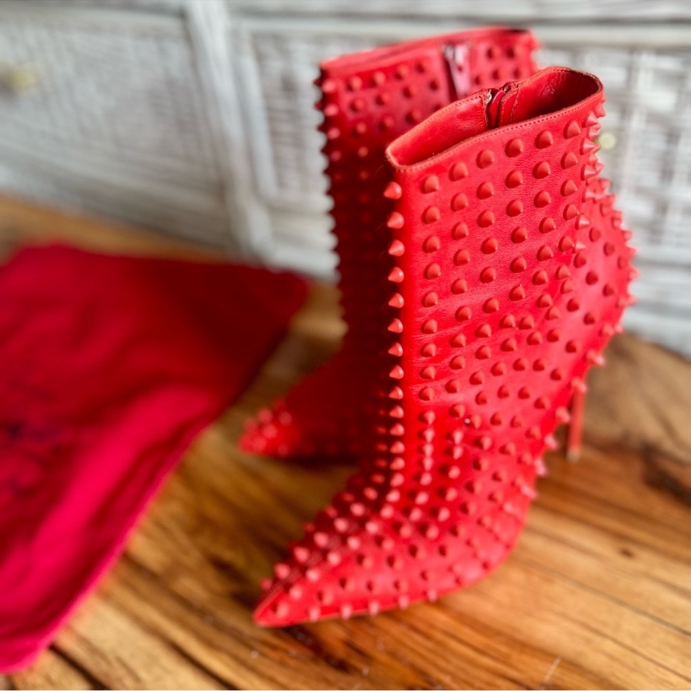 Authentic Christian Louboutin Snakilta Ankle Boots